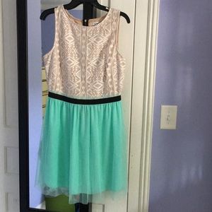 Cream and mint dress